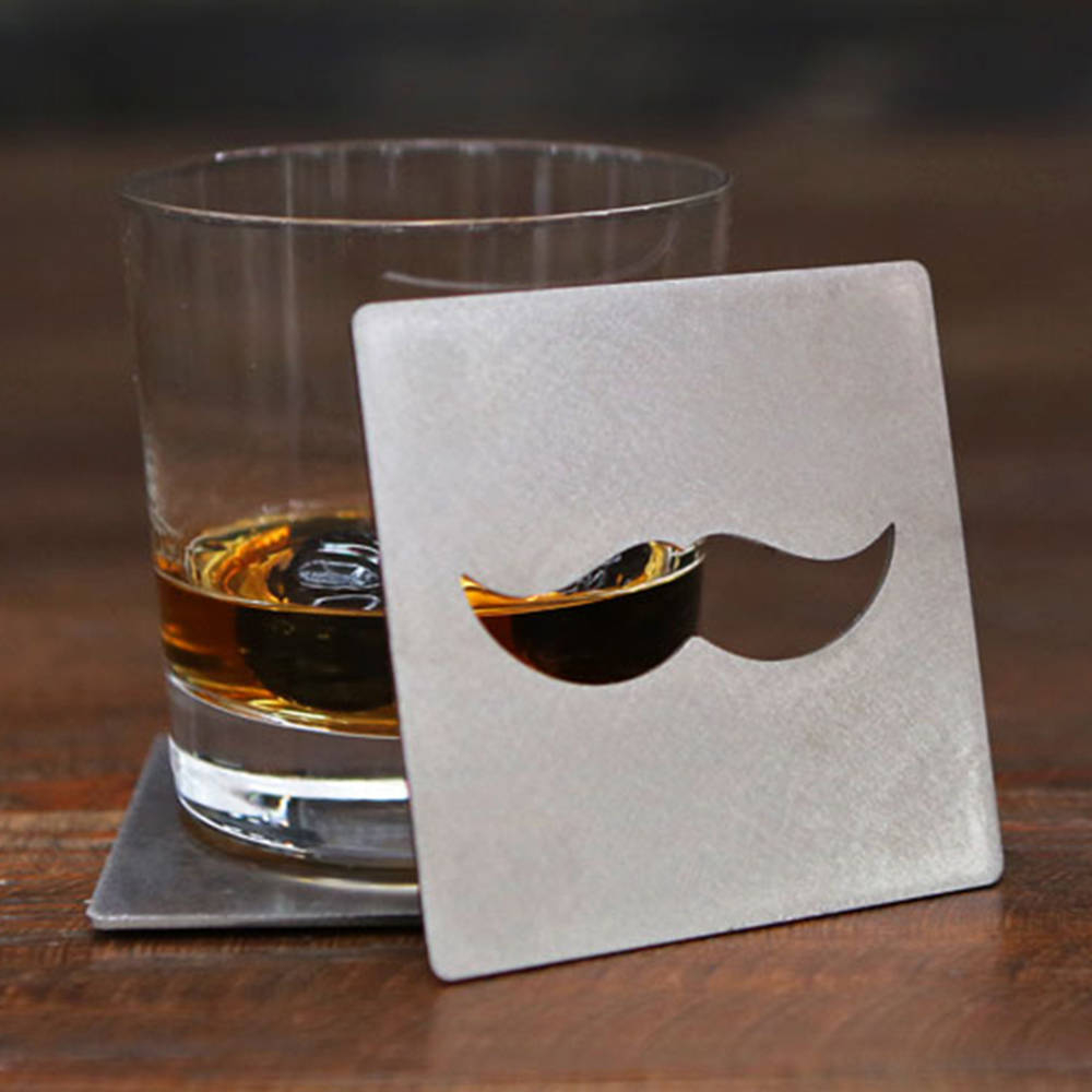 Mustache Coaster and Bottle Opener - the Coaster your Table Needs