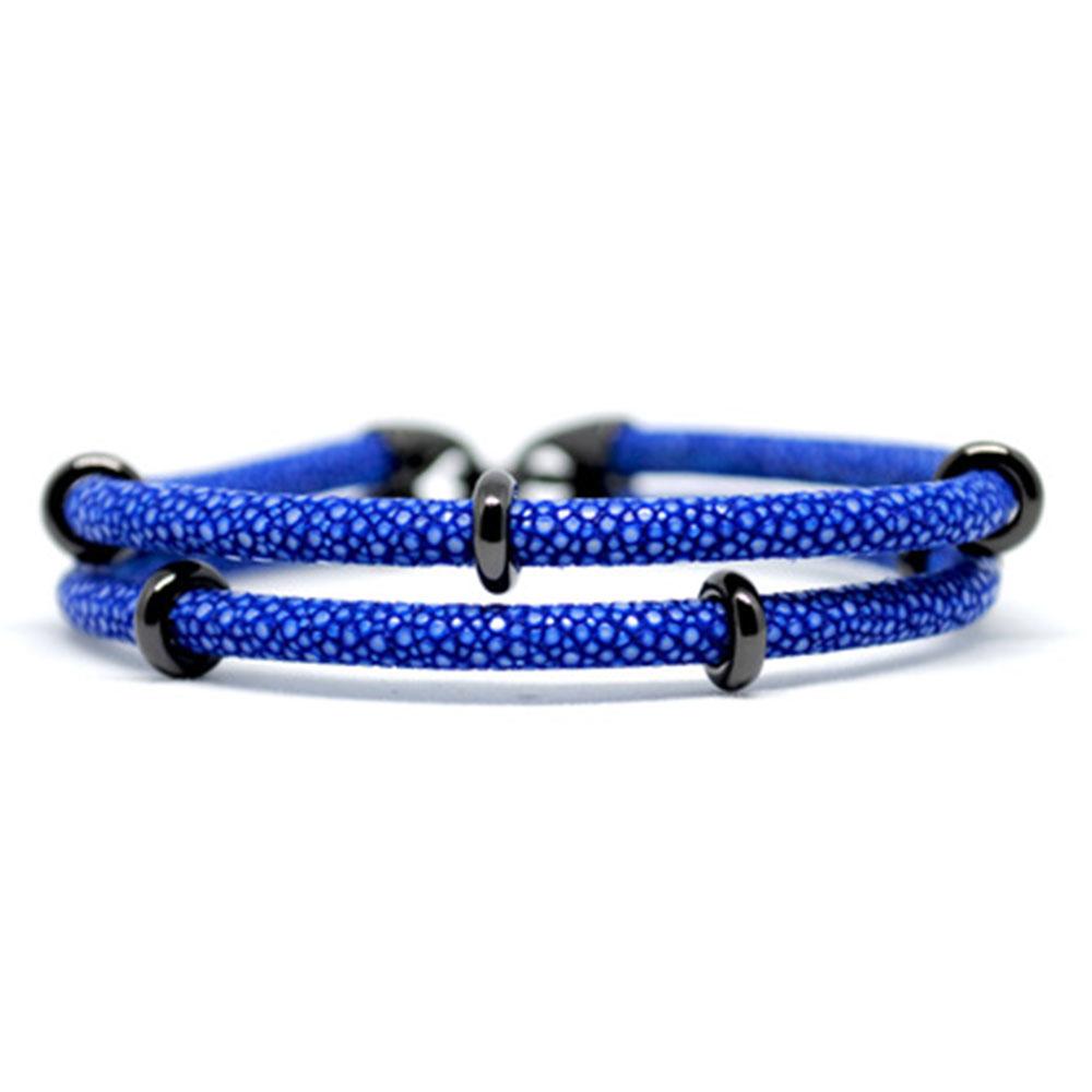 Double Stingray Bracelet | Blue & Black | Double Bone