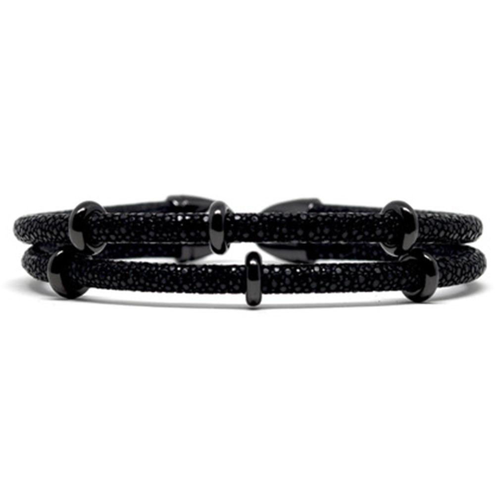 Double Stingray Bracelet | Black | Double Bone