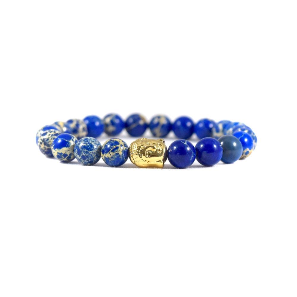 Blue Deep Sea Jasper | 24kt Gold Buddha | Executive Society